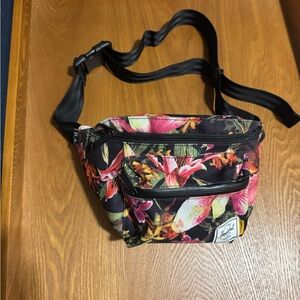 Herschel Supply Company Floral Crossbody Bag - Black and Pink